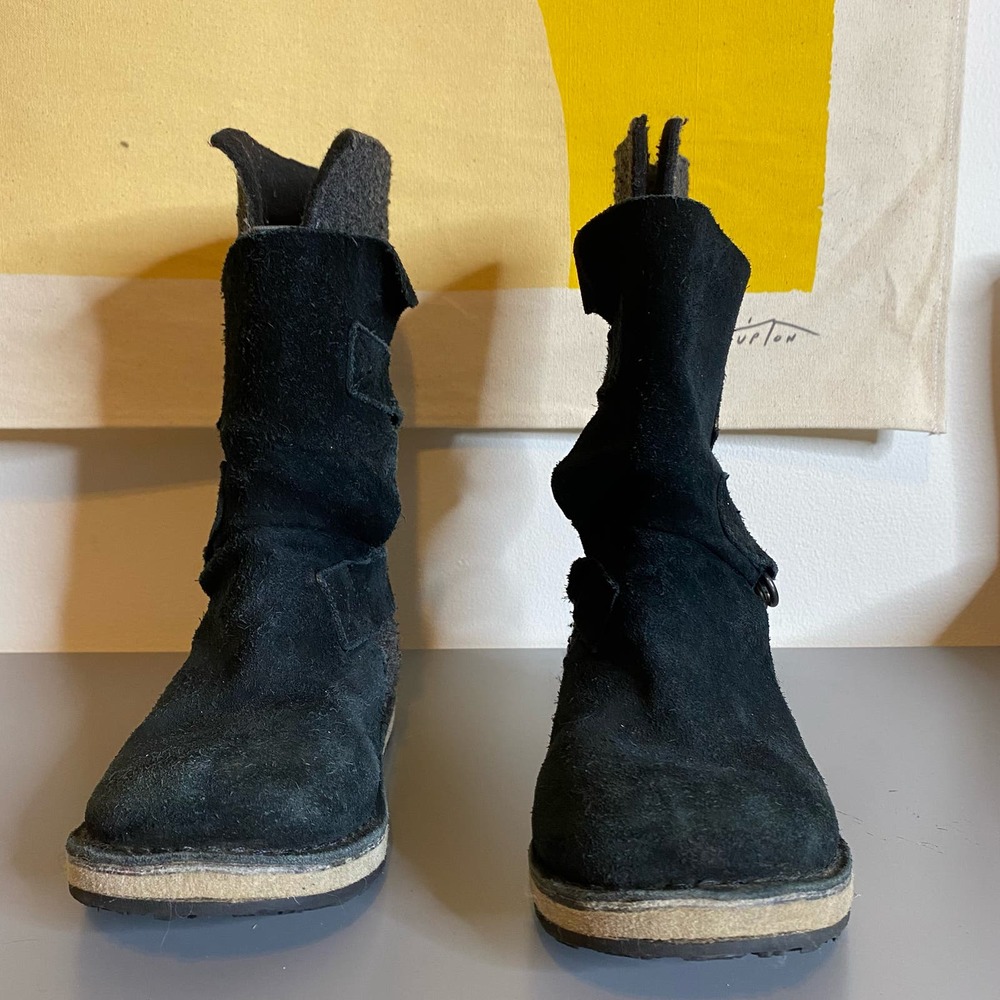 SOREL Kids Chipahko Black Gray Felt Suede Boots Size 1 - Picture 3 of 10
